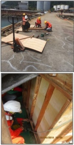 Preparation works on formwork on top and fixing at pilecap